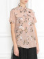 Блуза из шелка с цветочным узором Rochas  –  МодельВерхНиз