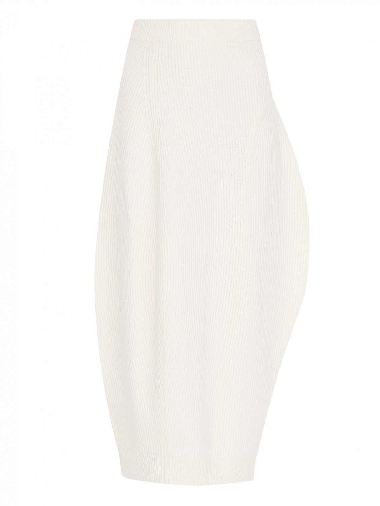 Трикотажная юбка из шерсти и кашемира Jil Sander  –  Общий вид  – Цвет:  Белый