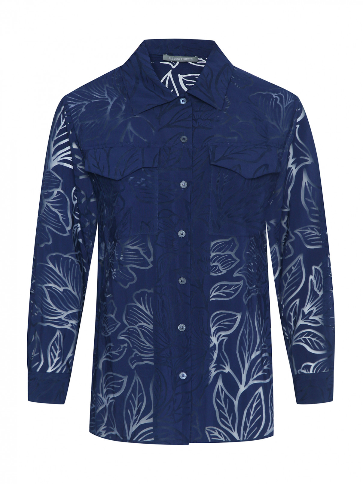 Блуза с накладными карманами Alberta Ferretti  –  Общий вид  – Цвет:  Узор