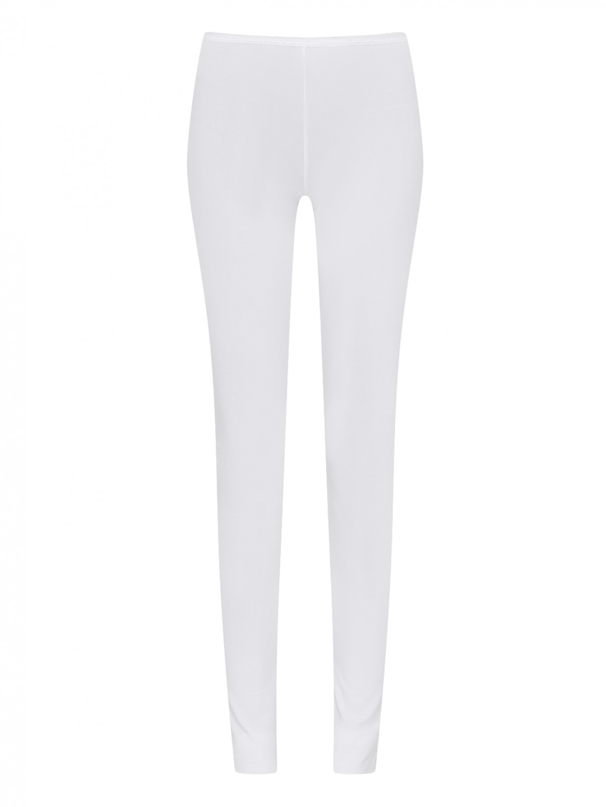 Трикотажные брюки из хлопка La Perla  –  Общий вид  – Цвет:  Белый