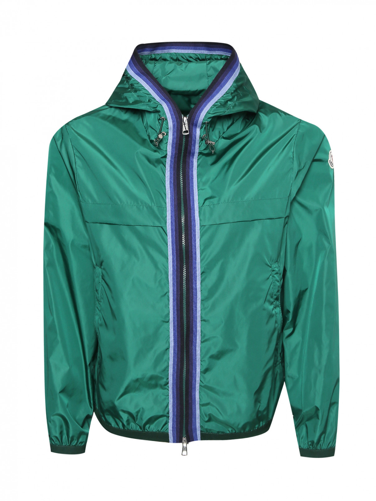 Куртка на молнии с капюшоном Moncler  –  Общий вид  – Цвет:  Зеленый