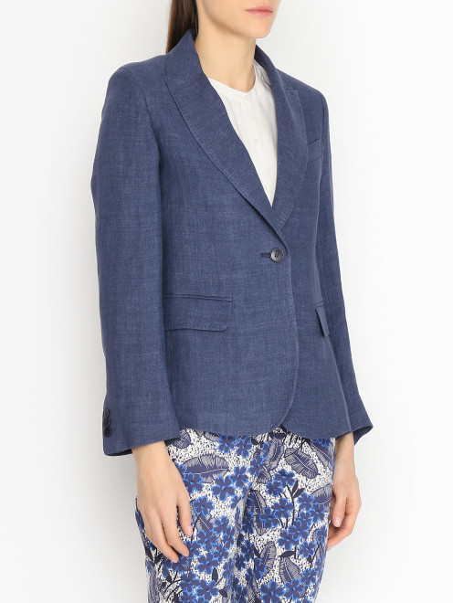 Однобортный жакет из льна Weekend Max Mara - МодельВерхНиз