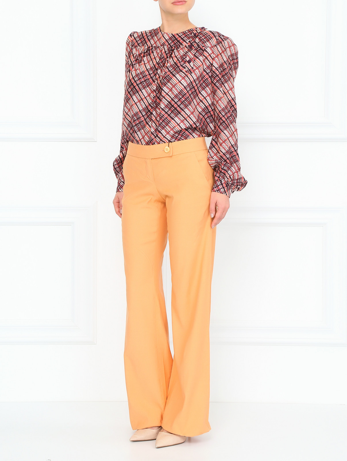 Брюки свободного кроя с боковыми карманами Emporio Armani  –  Модель Общий вид  – Цвет:  Оранжевый