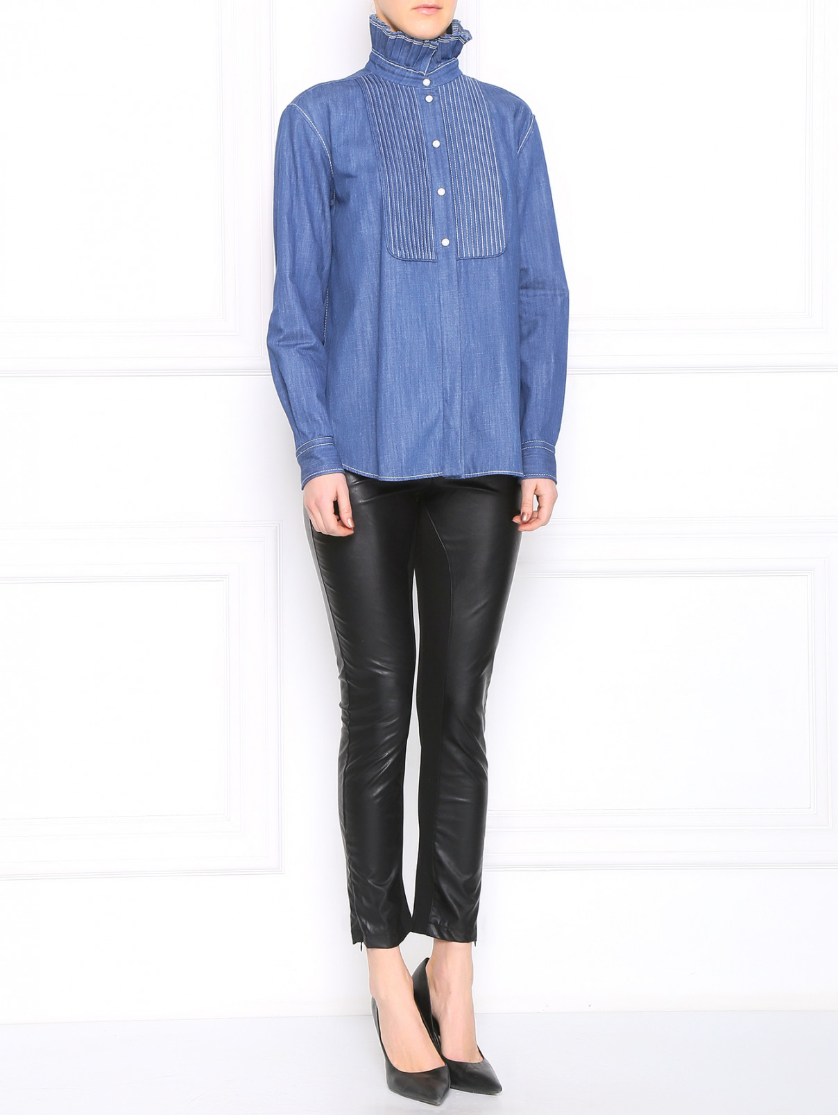 Рубашка из хлопка Sonia Rykiel  –  Модель Общий вид  – Цвет:  Синий