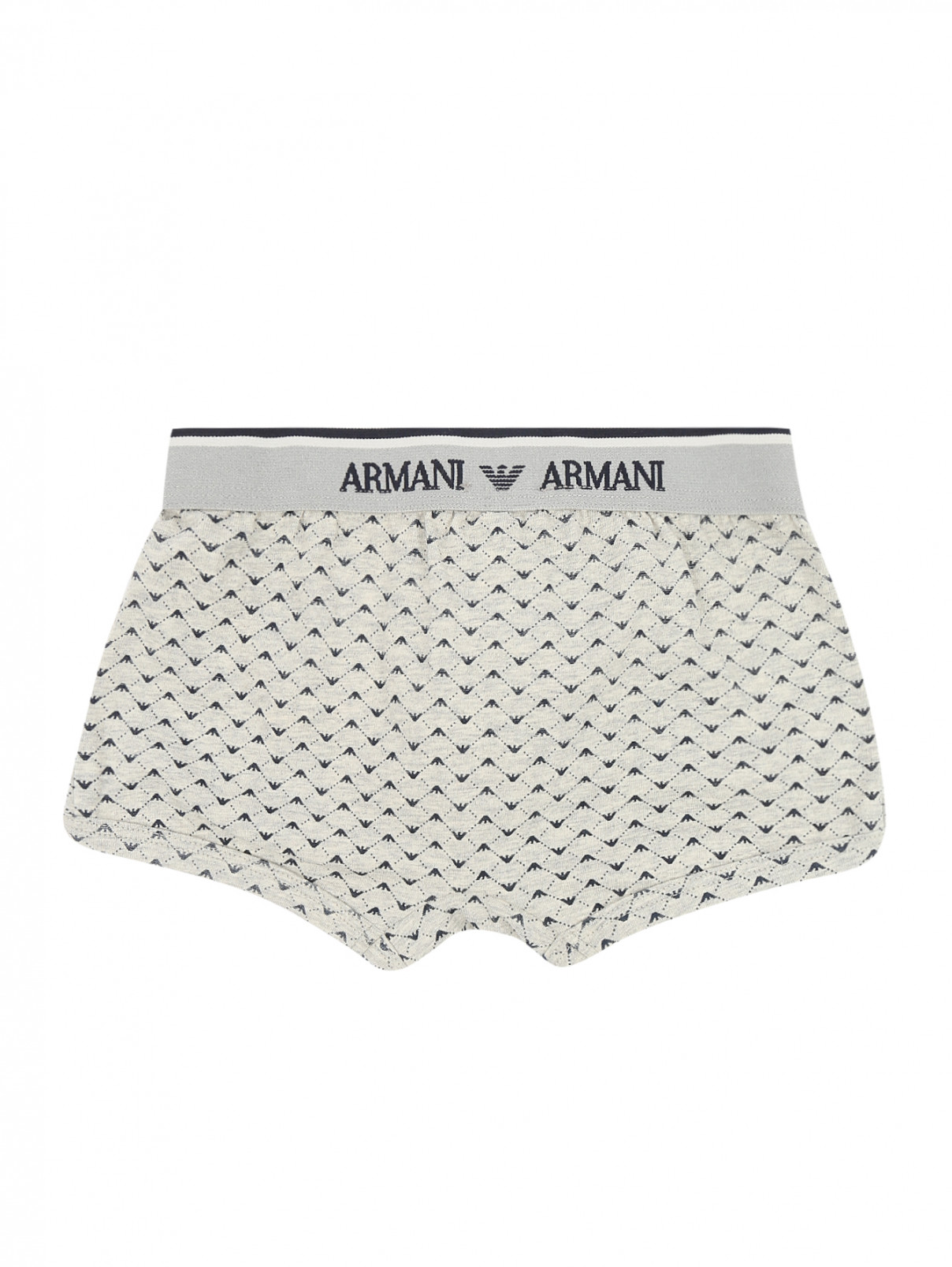 Трусы из хлопка с узором Armani Junior  –  Обтравка1  – Цвет:  Серый