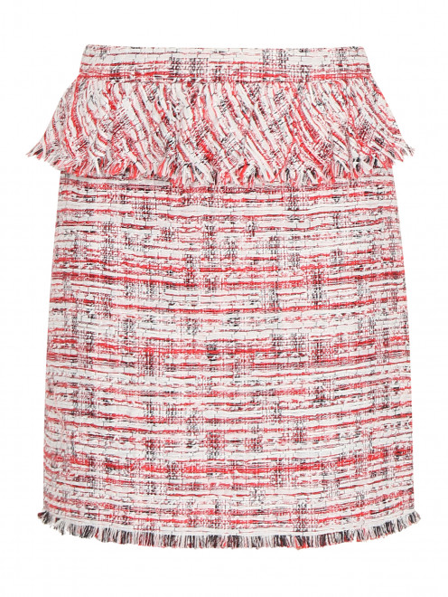 Фактурная юбка с бахромой и декоративной отделкой - Общий вид