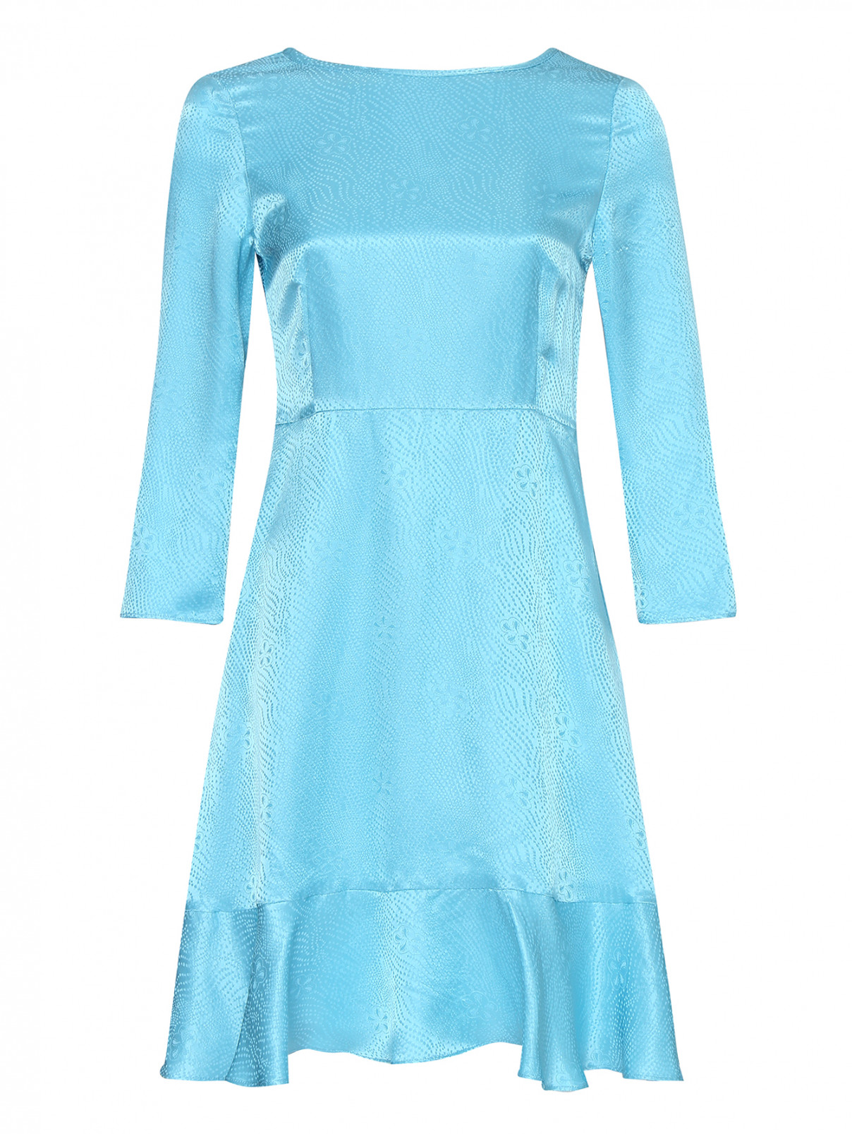 Платье из смешанного шелка с рукавами 3/4 Max&Co  –  Общий вид  – Цвет:  Синий