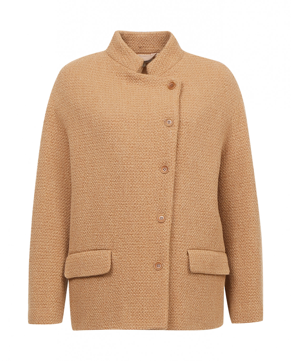 Пальто из шерсти на пуговицах Hartford  –  Общий вид  – Цвет:  Бежевый