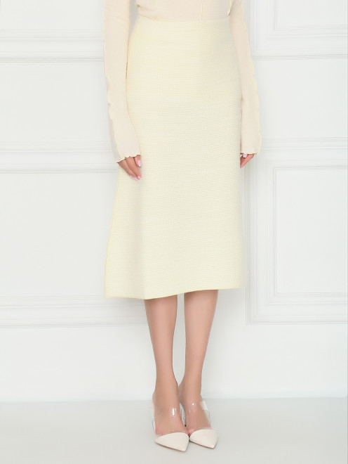Юбка трикотажная из шерсти Jil Sander - МодельВерхНиз