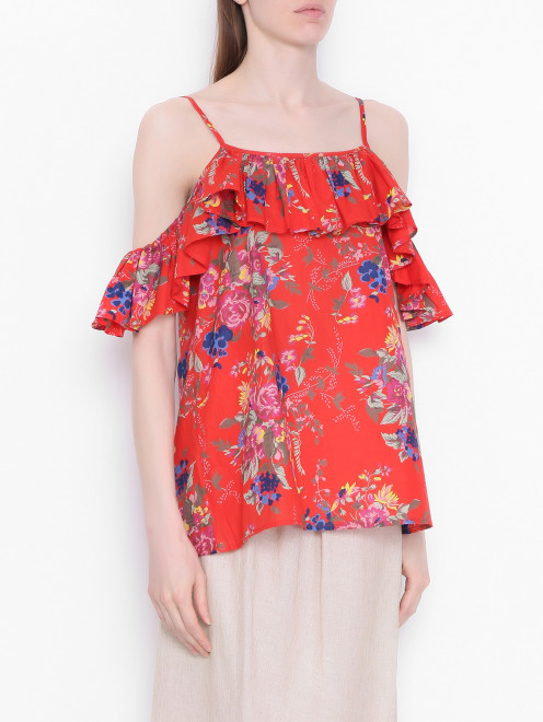 Блуза из хлопка с цветочным узором My Twin - МодельВерхНиз