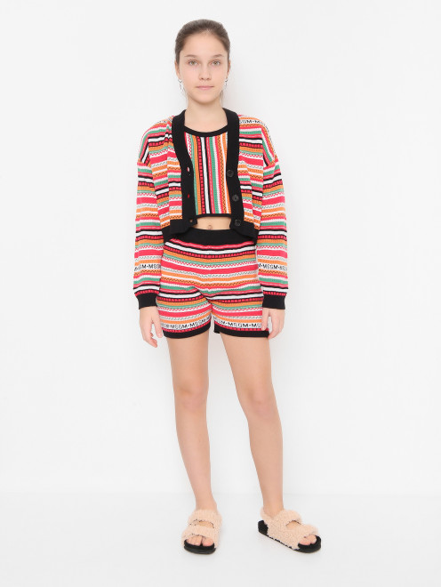 Хлопковые трикотажные шорты MSGM - МодельОбщийВид
