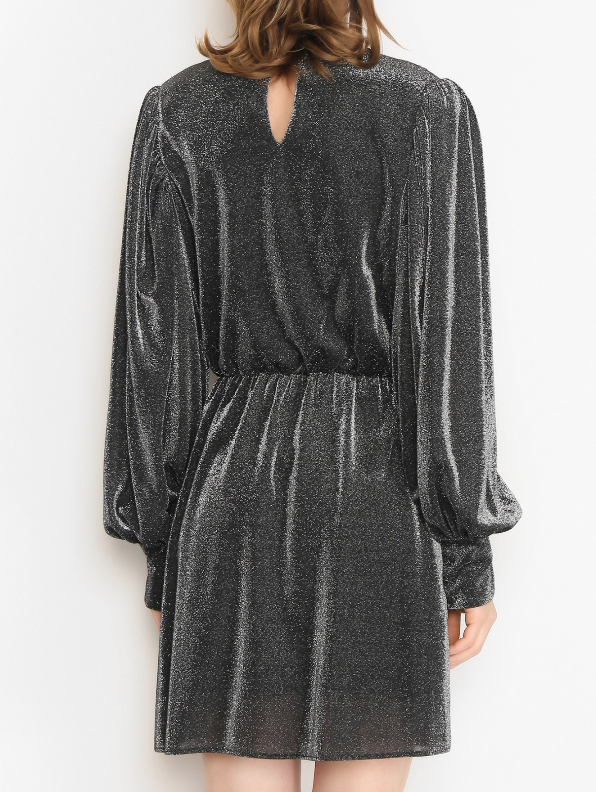 Платье-мини с люрексом на запах SILVIAN HEACH  –  МодельВерхНиз1  – Цвет:  Серый