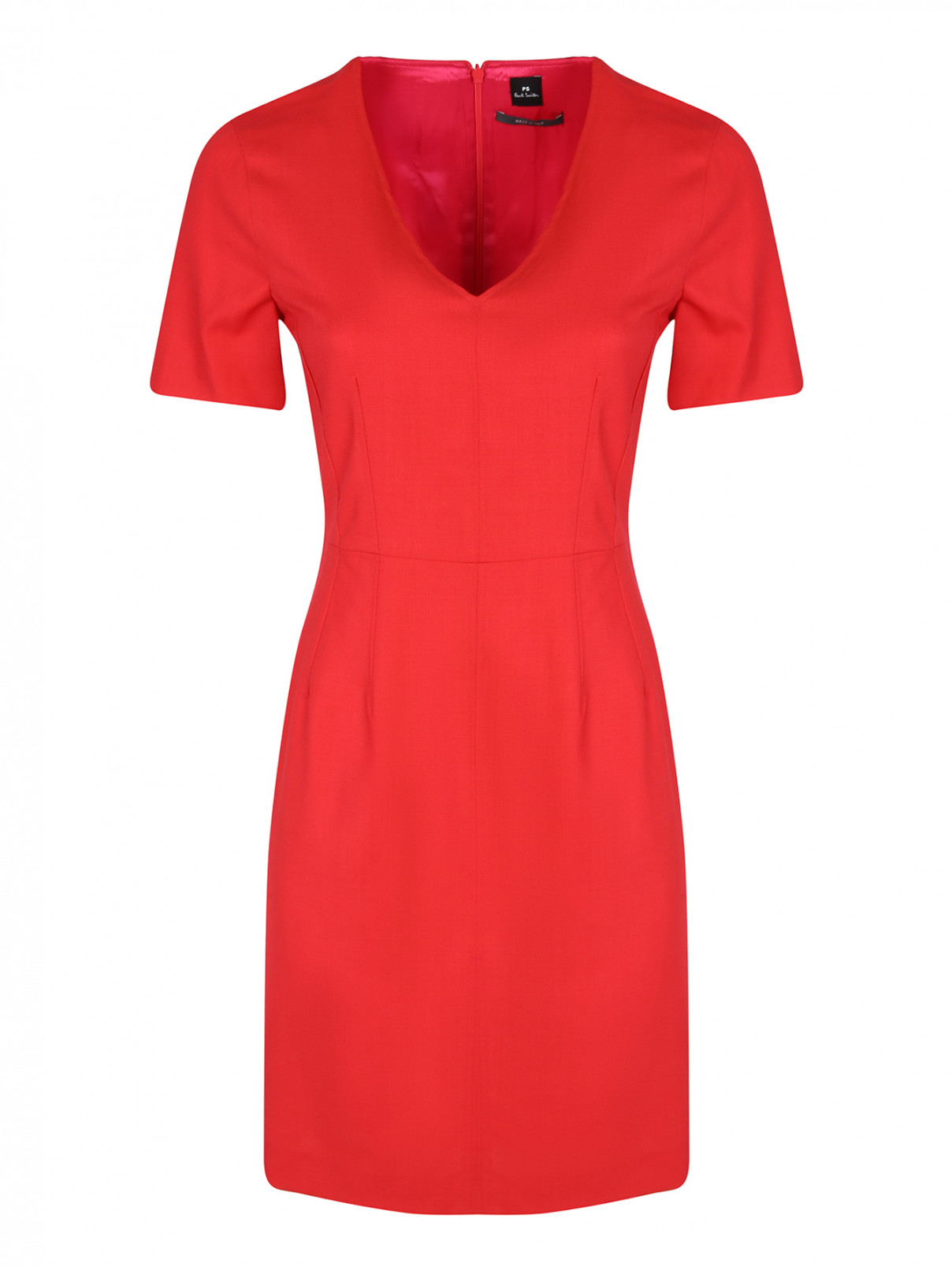 Платье приталенное из шерсти Paul Smith  –  Общий вид  – Цвет:  Красный