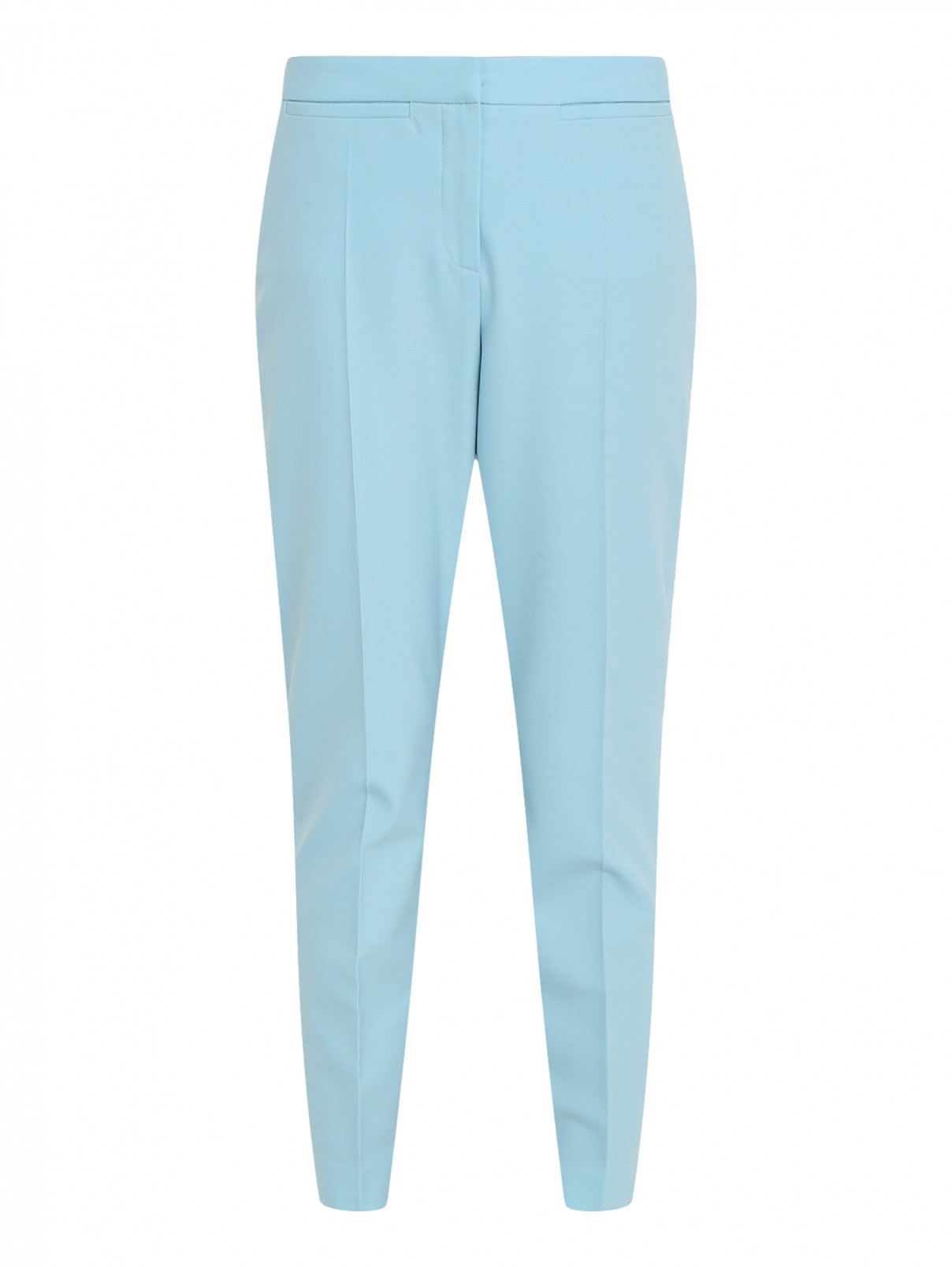 Укороченные брюки из смешанной шерсти Moschino Boutique  –  Общий вид  – Цвет:  Синий