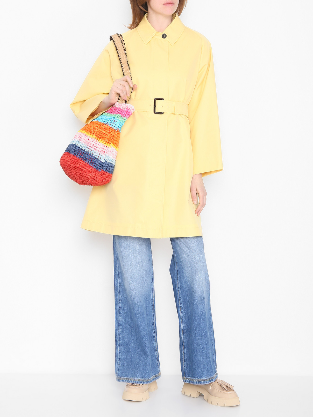 Плетеная сумка с узором Max&Co  –  МодельОбщийВид  – Цвет:  Мультиколор