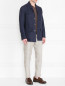 Пиджак из льна с накладными карманами LARDINI  –  МодельОбщийВид