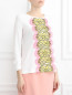 Блуза декорированная цветочным кружевом Moschino Boutique  –  Модель Верх-Низ