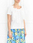Блуза из хлопка на пуговицах декорированная бантами Moschino Boutique  –  МодельВерхНиз