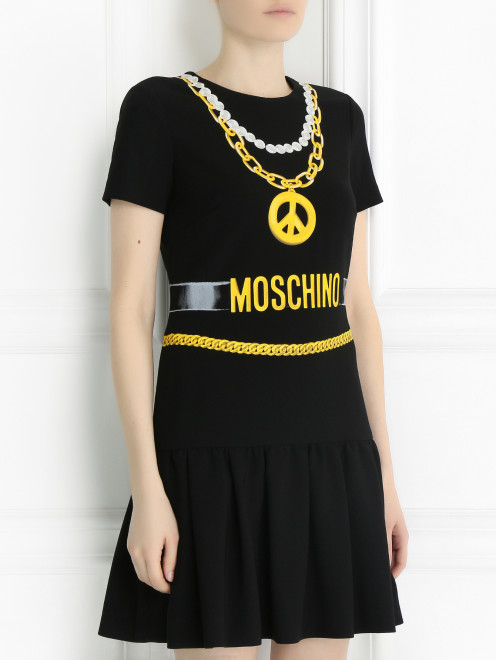 Платье с заниженной талией и принтом Moschino Couture - Модель Верх-Низ