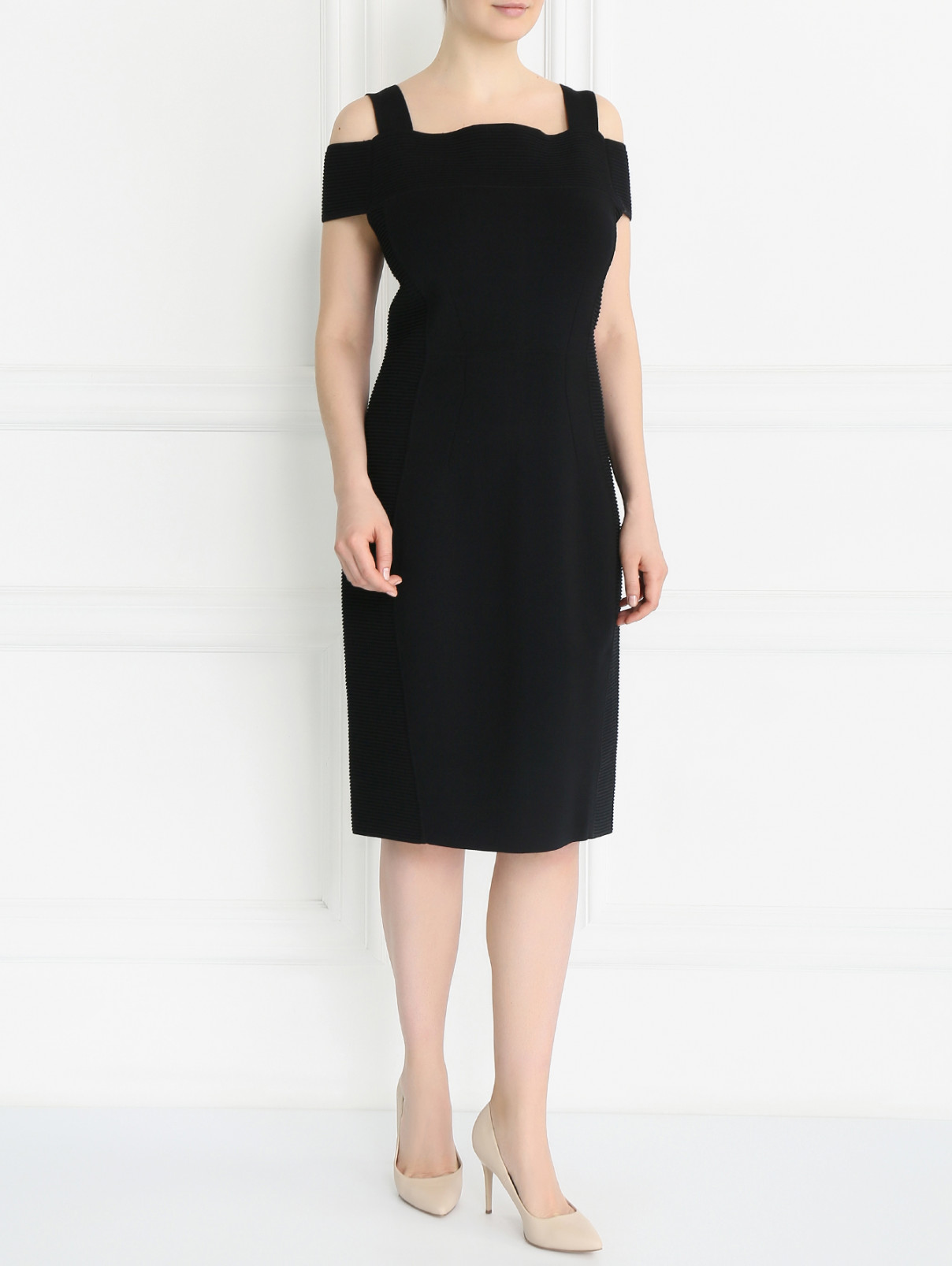Платье-мини без рукавов Marina Rinaldi  –  Модель Общий вид  – Цвет:  Черный
