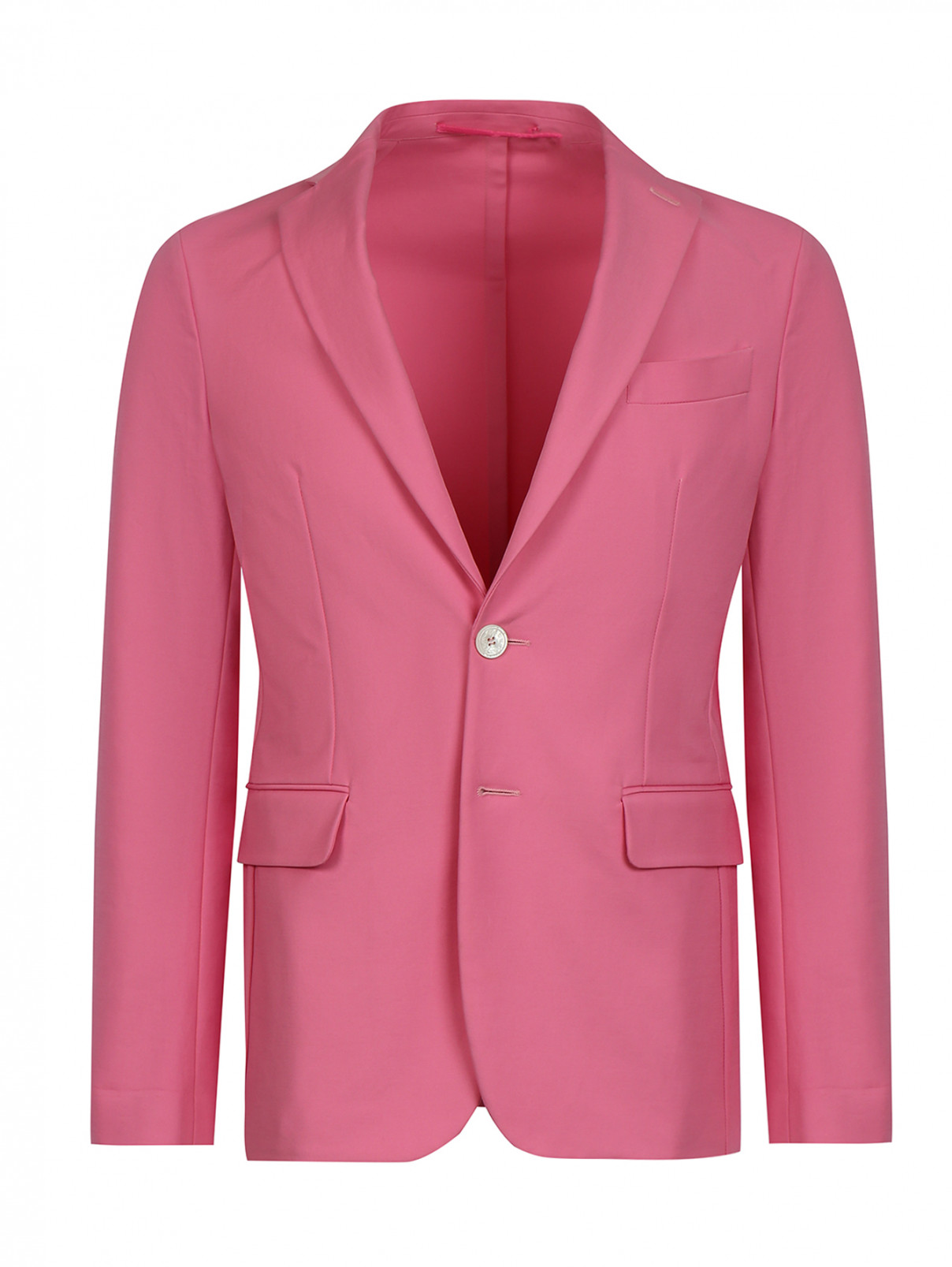 Пиджак однобортный из хлопка Dsquared2  –  Общий вид  – Цвет:  Розовый