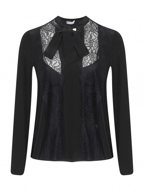 Блуза из шелка с кружевной отделкой - Общий вид