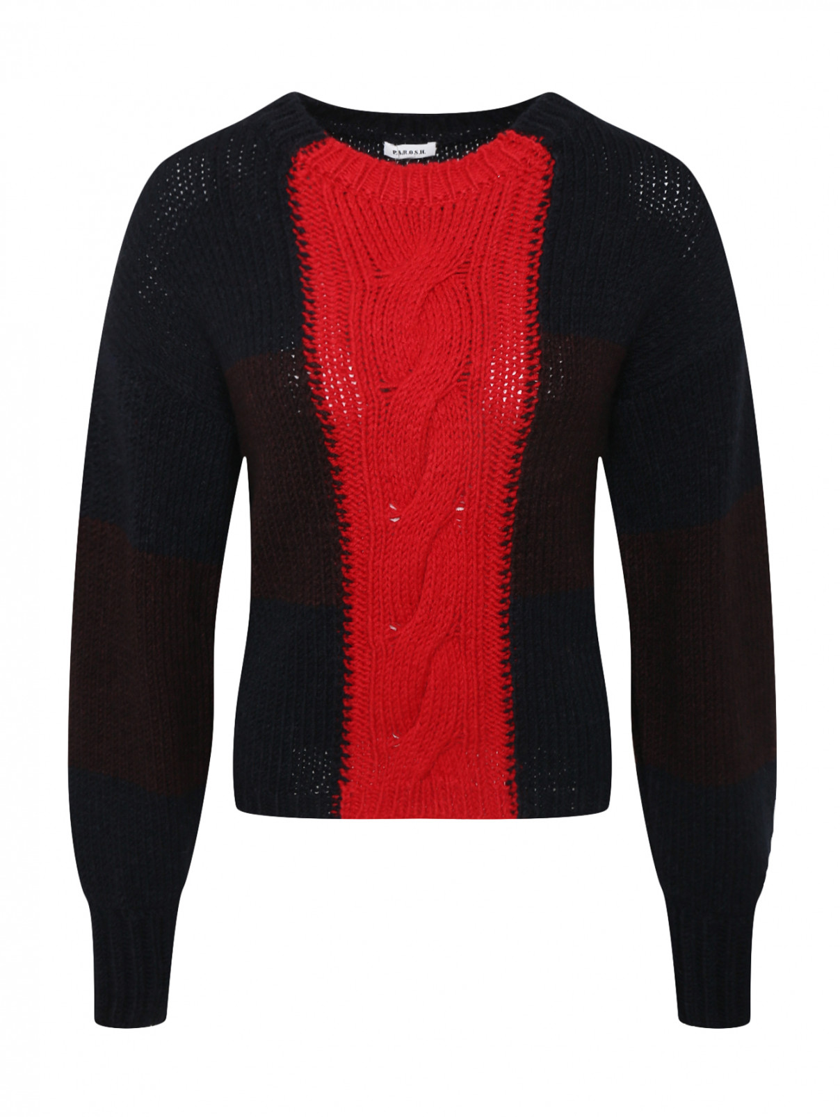 Джемпер из шерсти крупной вязки P.A.R.O.S.H.  –  Общий вид  – Цвет:  Красный