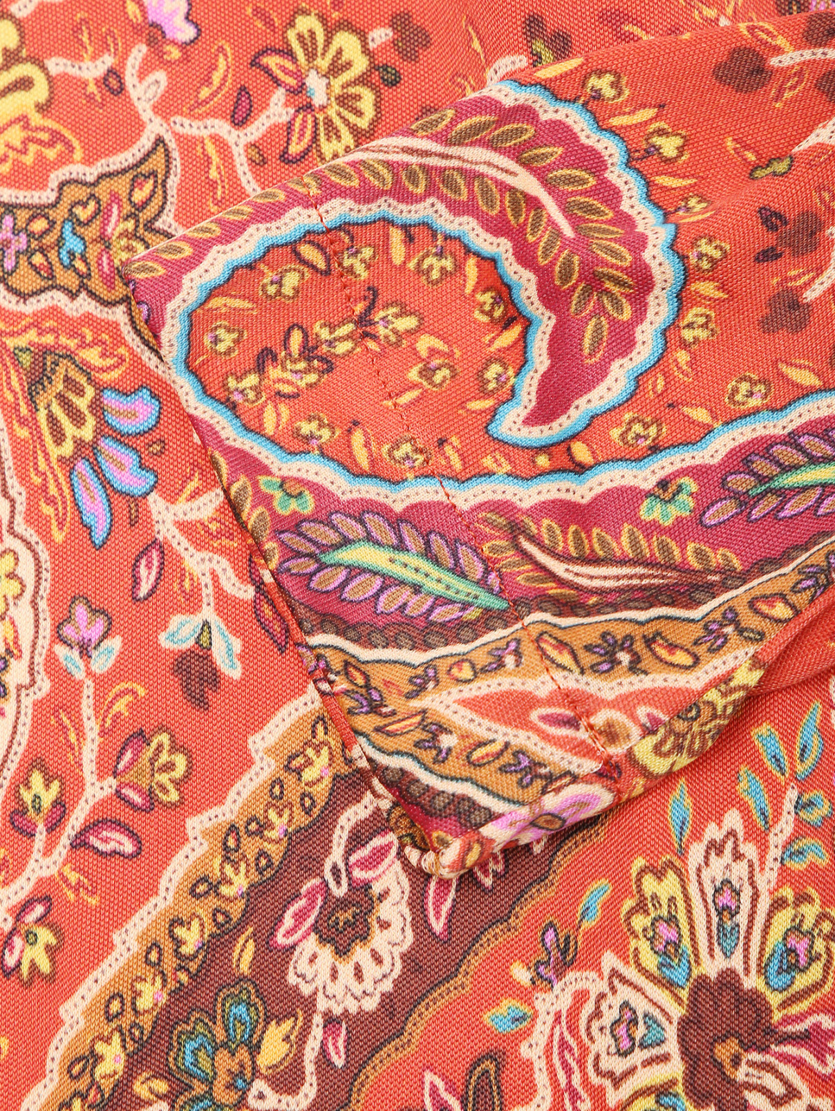 Платье из вискозы с узором Etro  –  Деталь  – Цвет:  Оранжевый