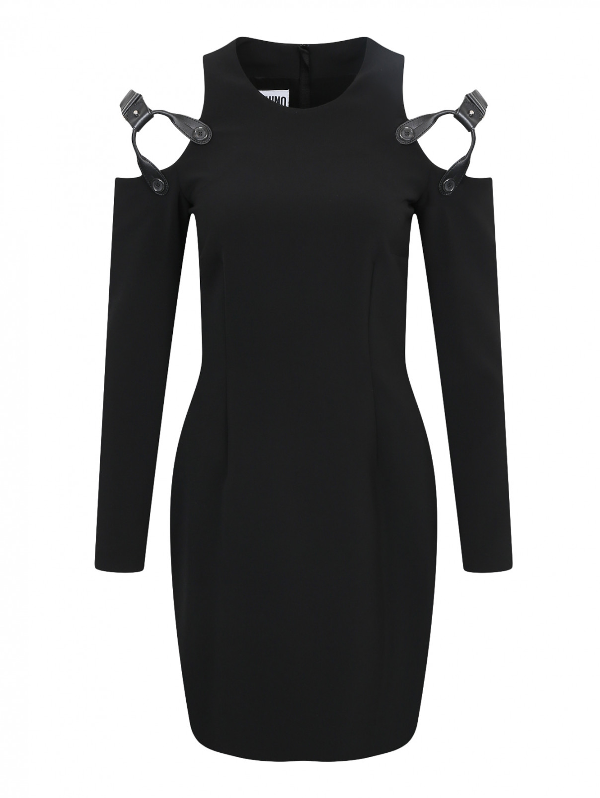 Платье с декоративной отделкой Moschino Couture  –  Общий вид  – Цвет:  Черный