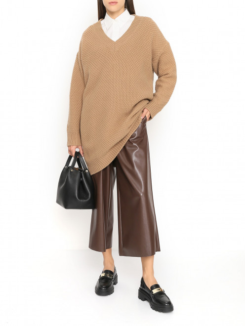 Удлиненный джемпер из шерсти крупной вязки Weekend Max Mara - МодельОбщийВид