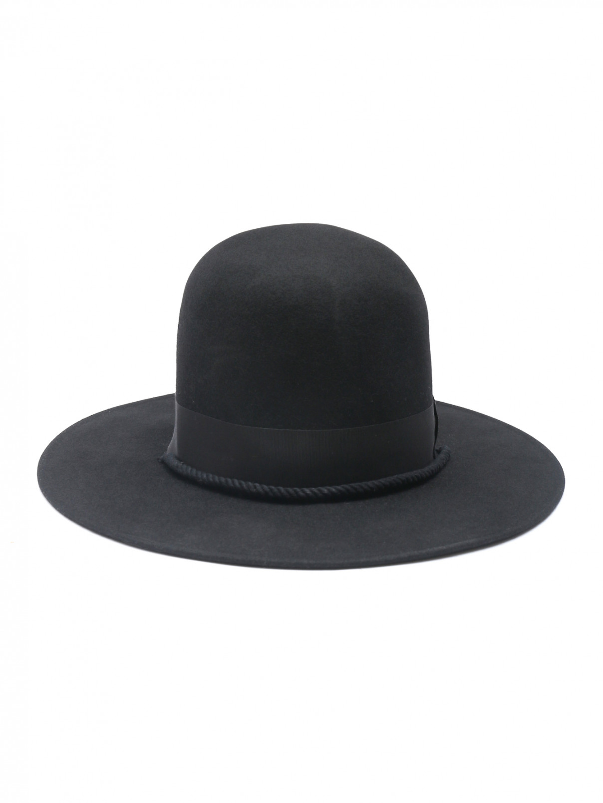 Шляпа фетровая с шнурком Borsalino  –  Обтравка2  – Цвет:  Черный