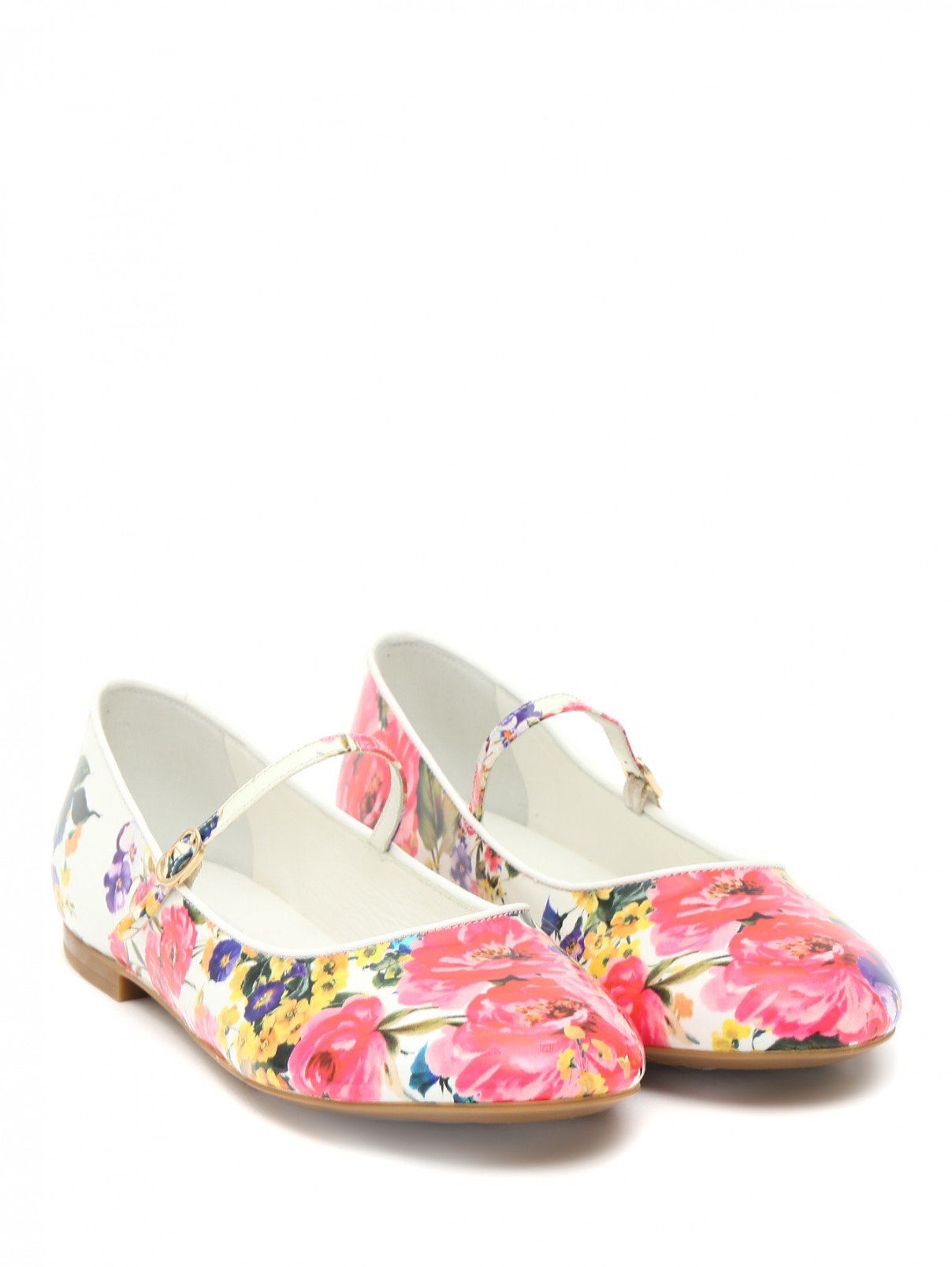 Туфли из лаковой кожи с цветочным узором Dolce & Gabbana  –  Общий вид  – Цвет:  Узор