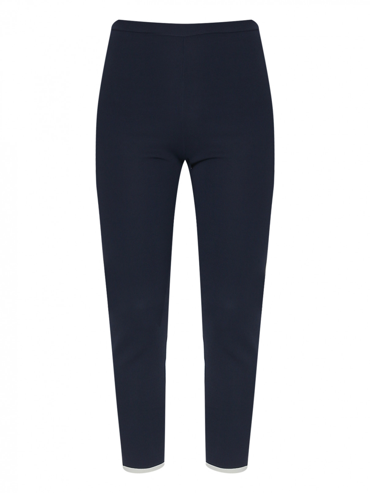 Трикотажные брюки на резинке Marina Rinaldi  –  Общий вид  – Цвет:  Синий