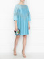 Платье из шелка с плиссировкой и кружевом Alberta Ferretti  –  МодельОбщийВид