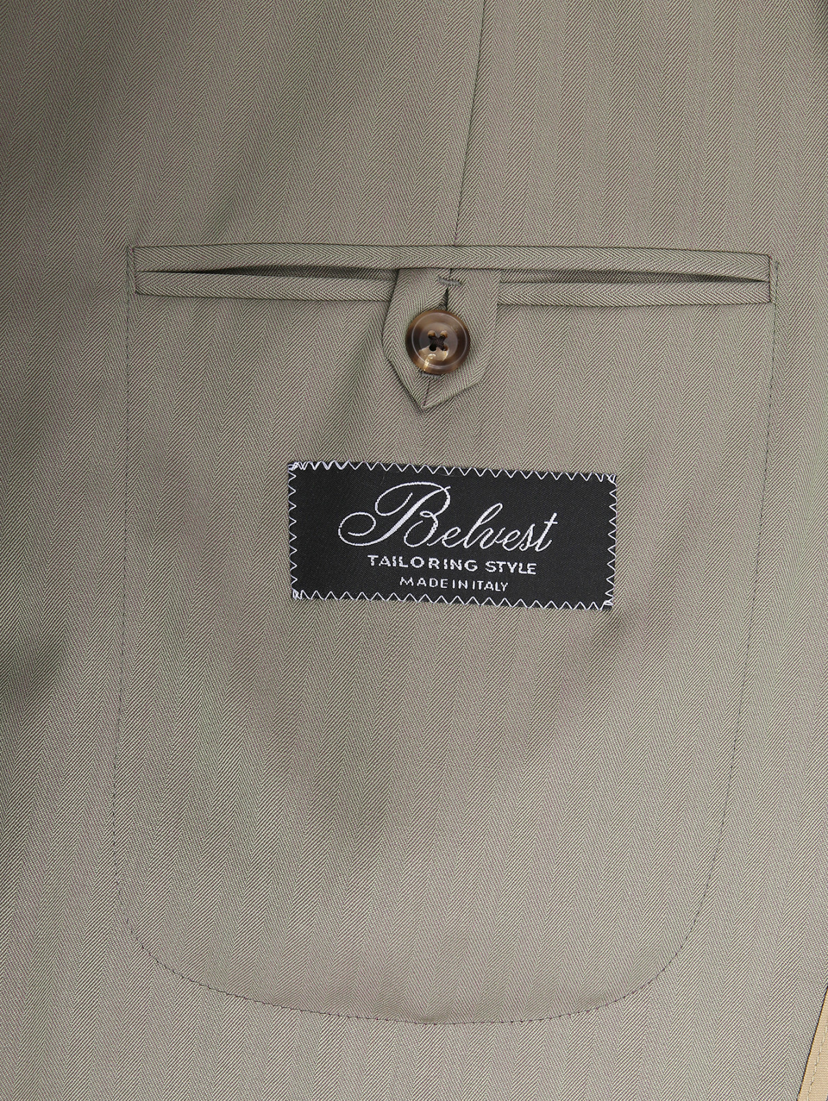 Пиджак из шерсти с накладными карманами Belvest  –  Деталь2  – Цвет:  Зеленый