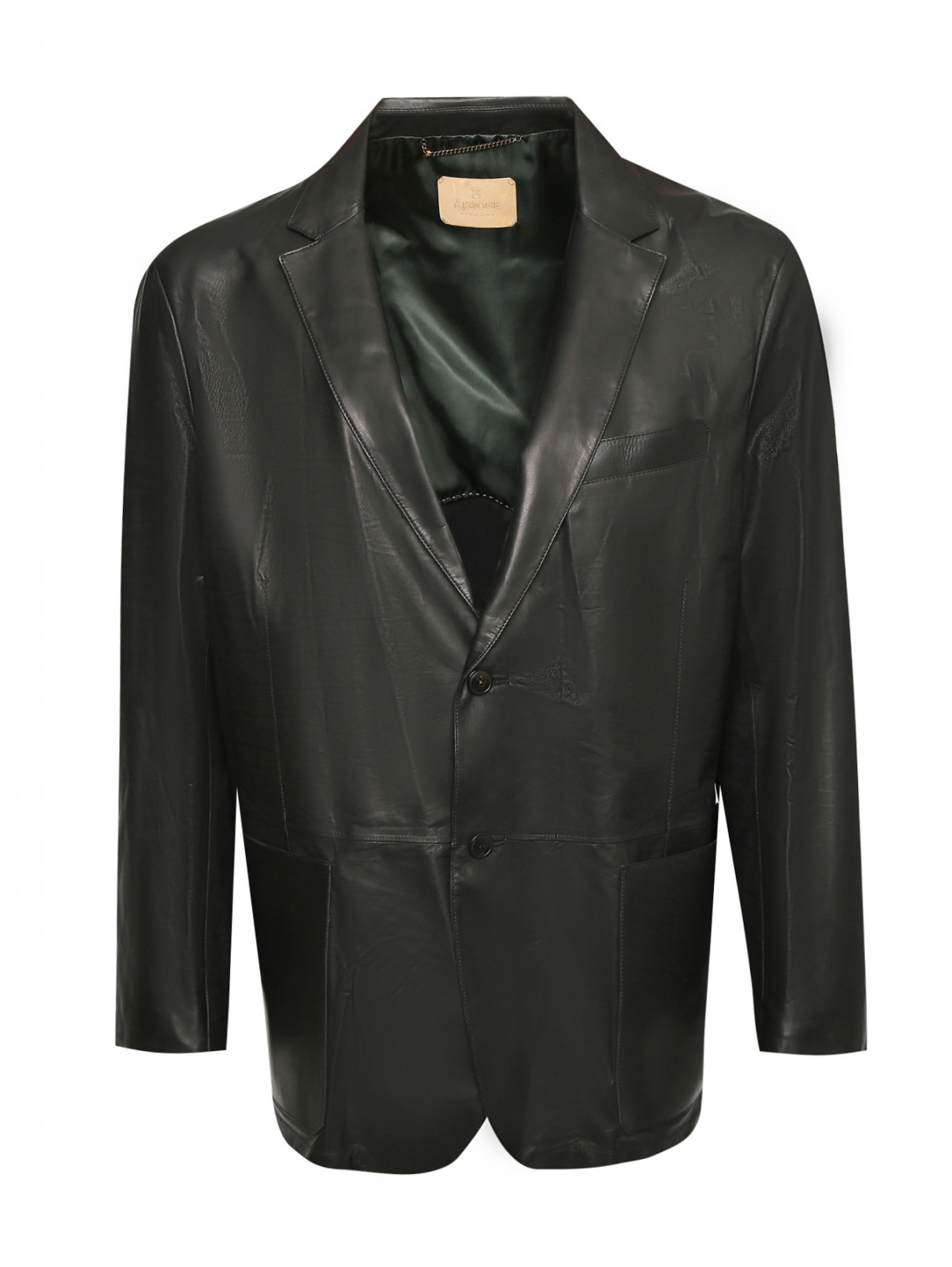 Куртка свободного кроя с карманами AJMONE  –  Общий вид  – Цвет:  Черный