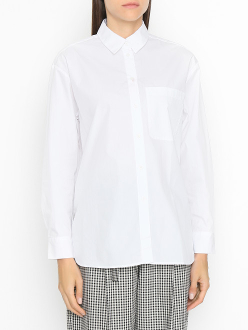 Базовая рубашка из хлопка с карманом Max&Co - МодельВерхНиз