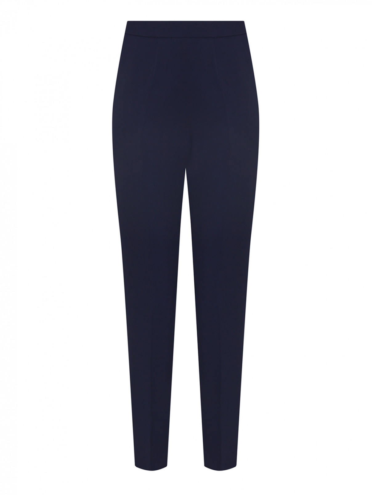 Однотонные брюки из смешанной вискозы Luisa Spagnoli  –  Общий вид  – Цвет:  Синий