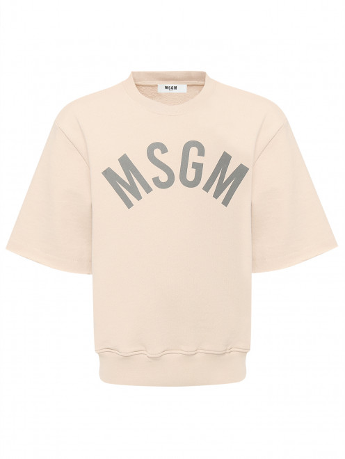 Футболка с принтом и круглым вырезом MSGM - Общий вид