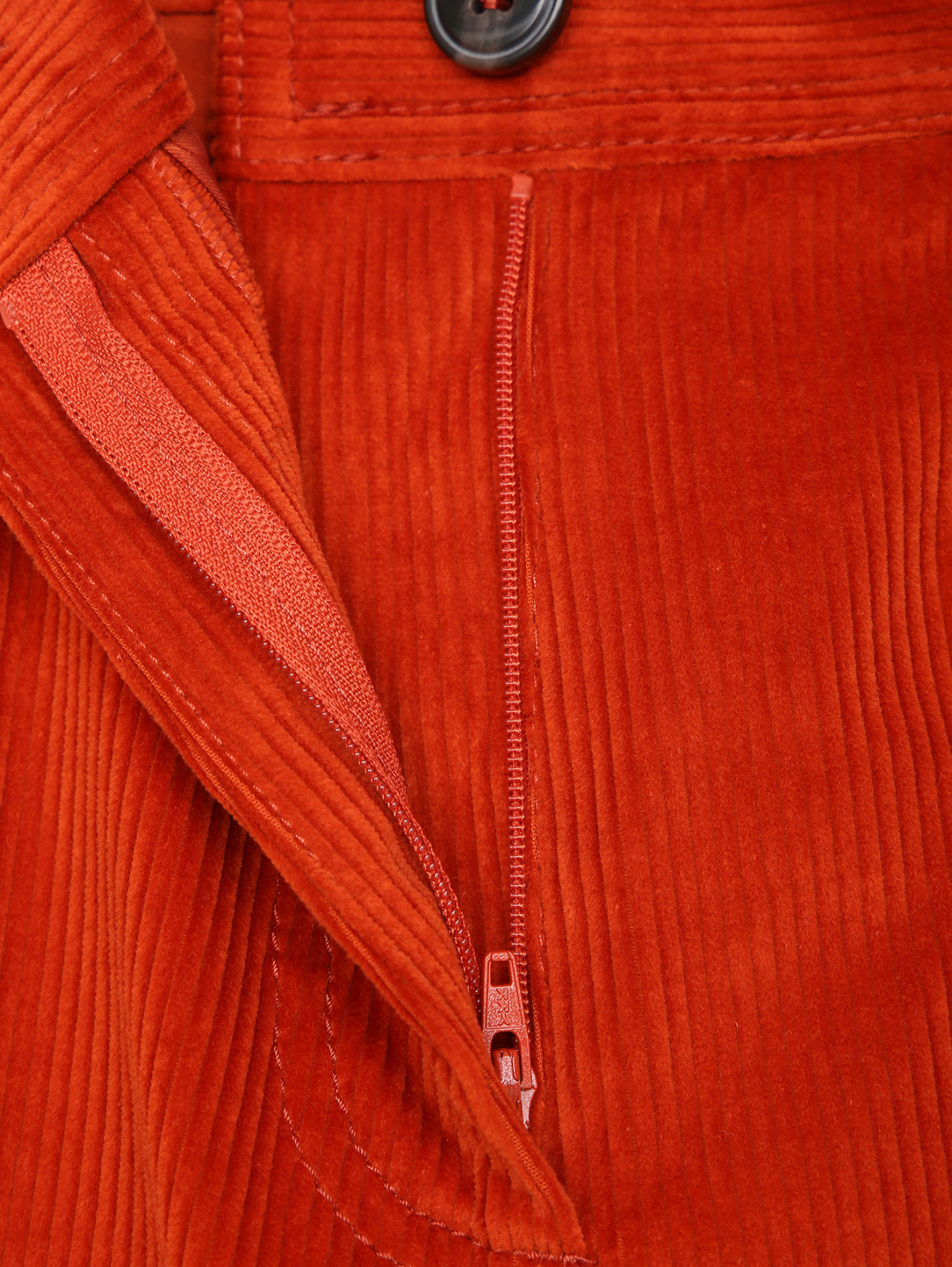 Вельветовые брюки свободного кроя с карманами Max&Co  –  Деталь1  – Цвет:  Оранжевый