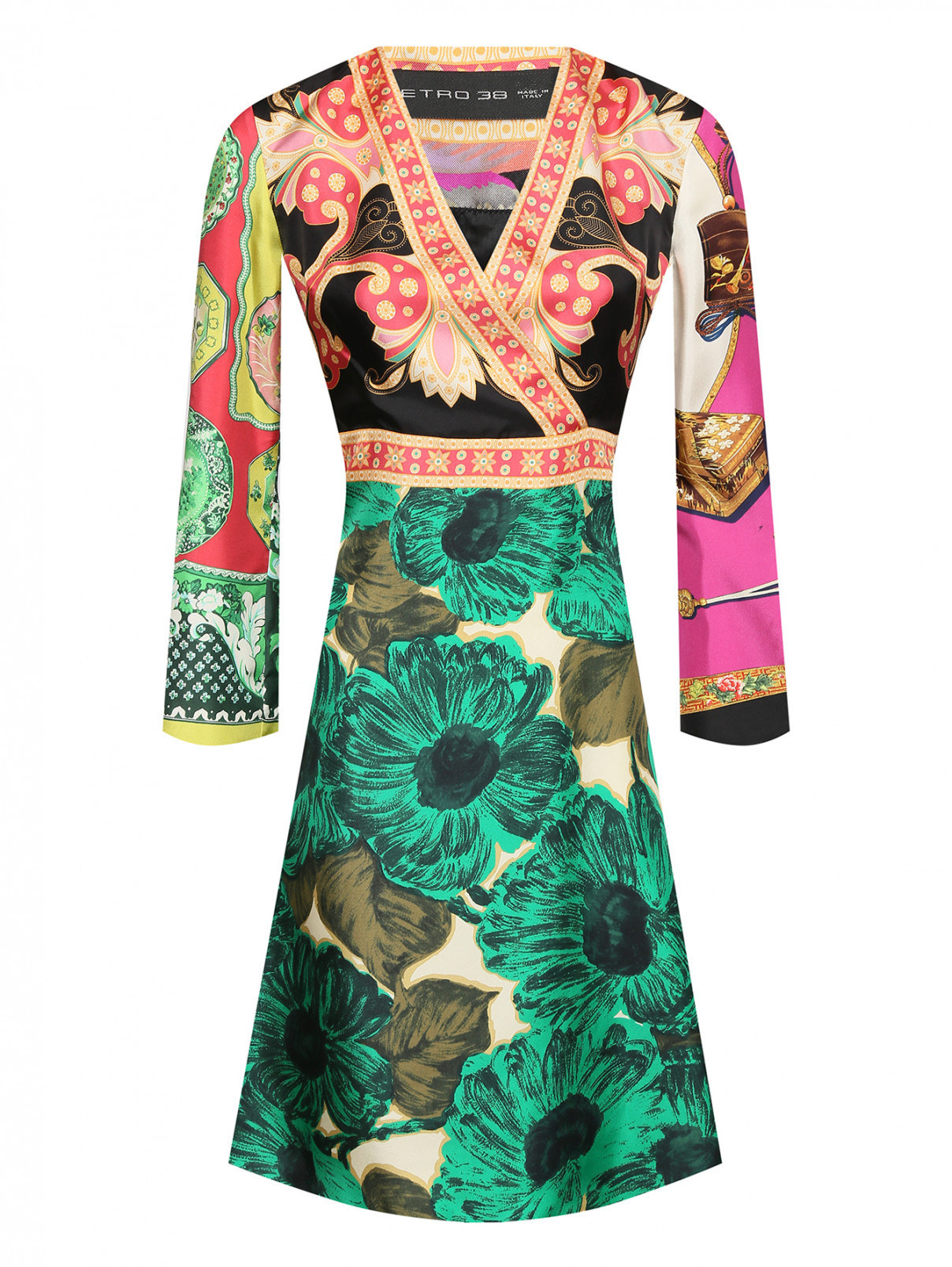 Платье из шелка с узором Etro  –  Общий вид  – Цвет:  Узор