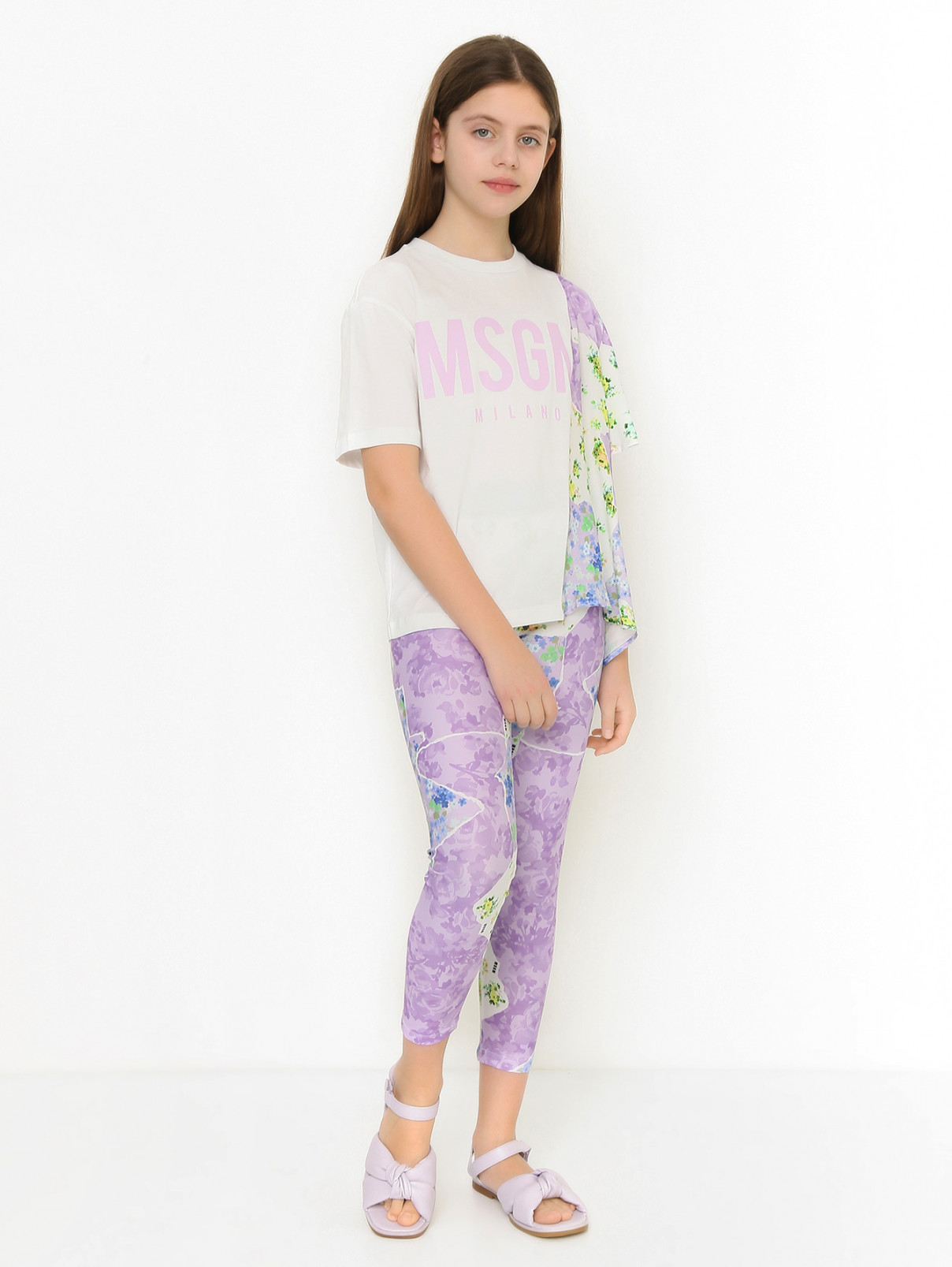 Леггинсы на резинке с узором MSGM  –  МодельОбщийВид  – Цвет:  Узор