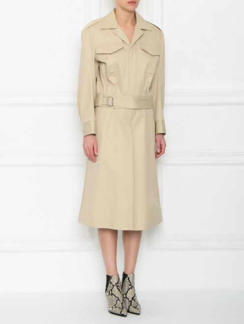 Комбинезон из плотного хлопка с карманами Maison Margiela - МодельВерхНиз