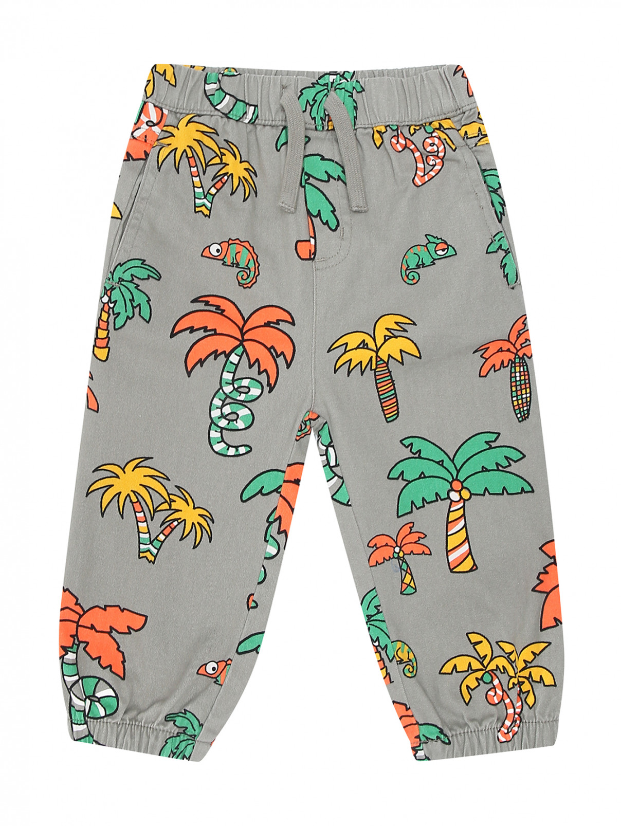 Хлопковые брюки с узором Stella McCartney kids  –  Общий вид  – Цвет:  Узор