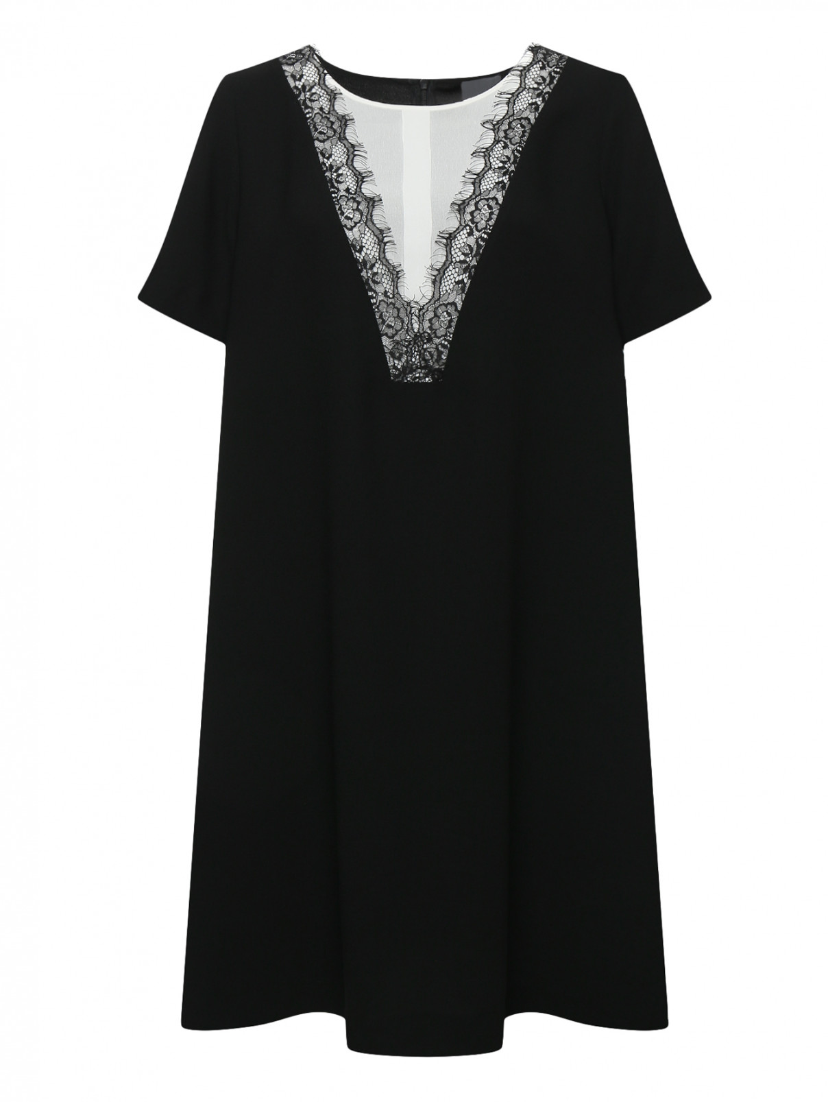 Платье с кружевной отделкой Persona by Marina Rinaldi  –  Общий вид  – Цвет:  Черный
