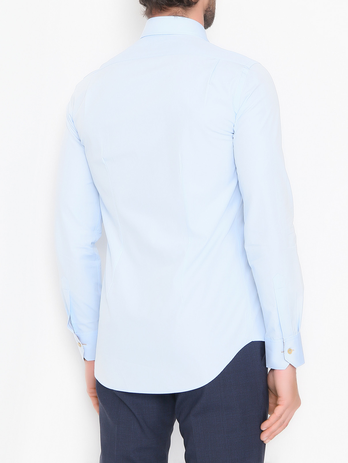 Базовая рубашка из хлопка Paul Smith  –  МодельВерхНиз1  – Цвет:  Синий
