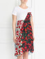 Платье-мини из хлопка и шелка с цветочным узором Dondup  –  Модель Верх-Низ