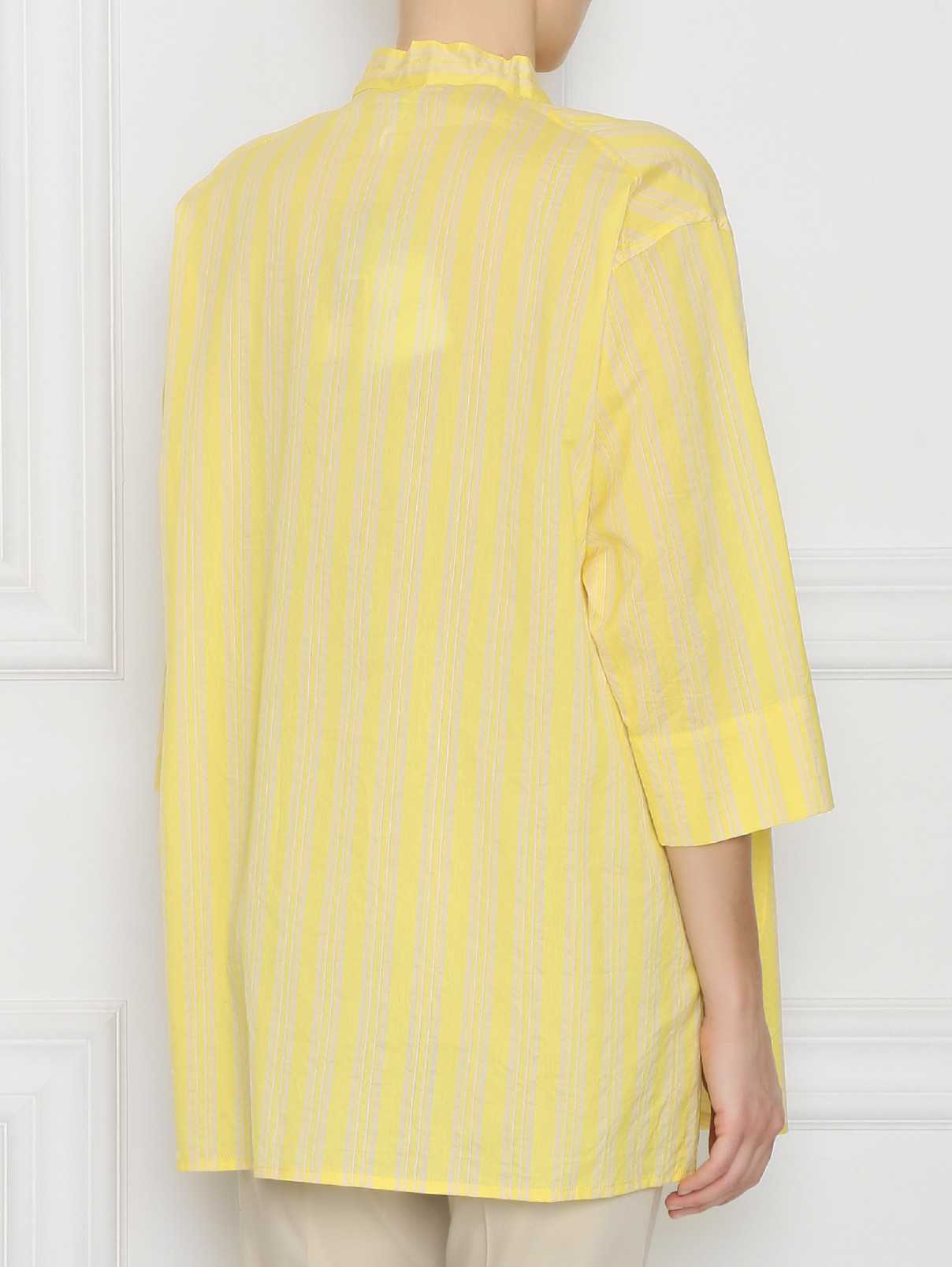 Блуза из хлопка и шелка в полоску Aspesi  –  МодельВерхНиз1  – Цвет:  Желтый