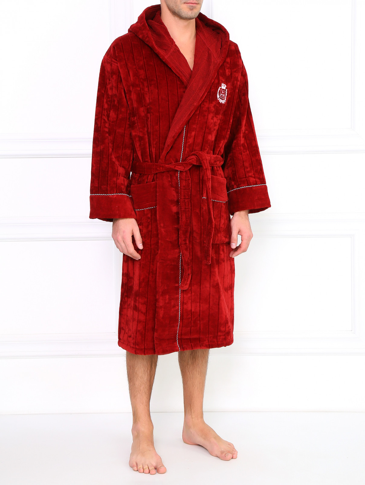 Махровый халат из хлопка Corneliani  –  Модель Общий вид  – Цвет:  Красный
