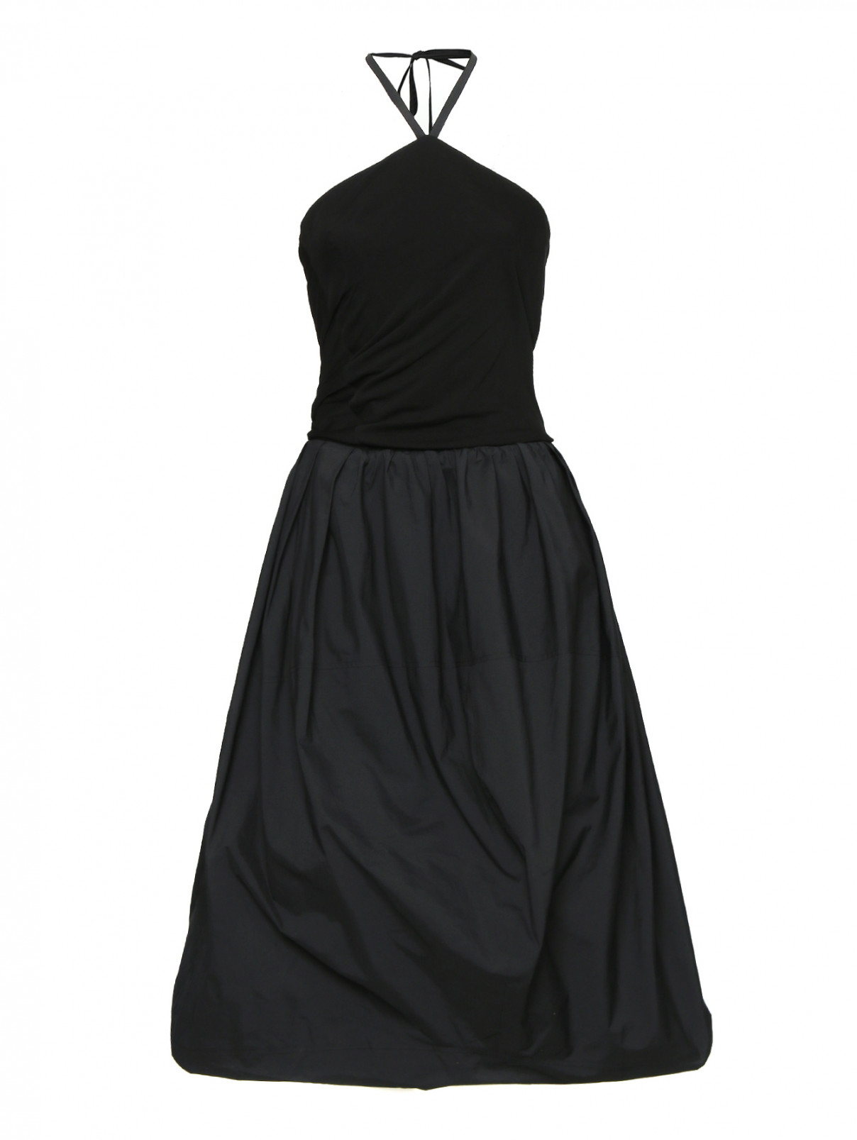 Платье из вискозы на молнии J.W. Anderson  –  Общий вид  – Цвет:  Черный
